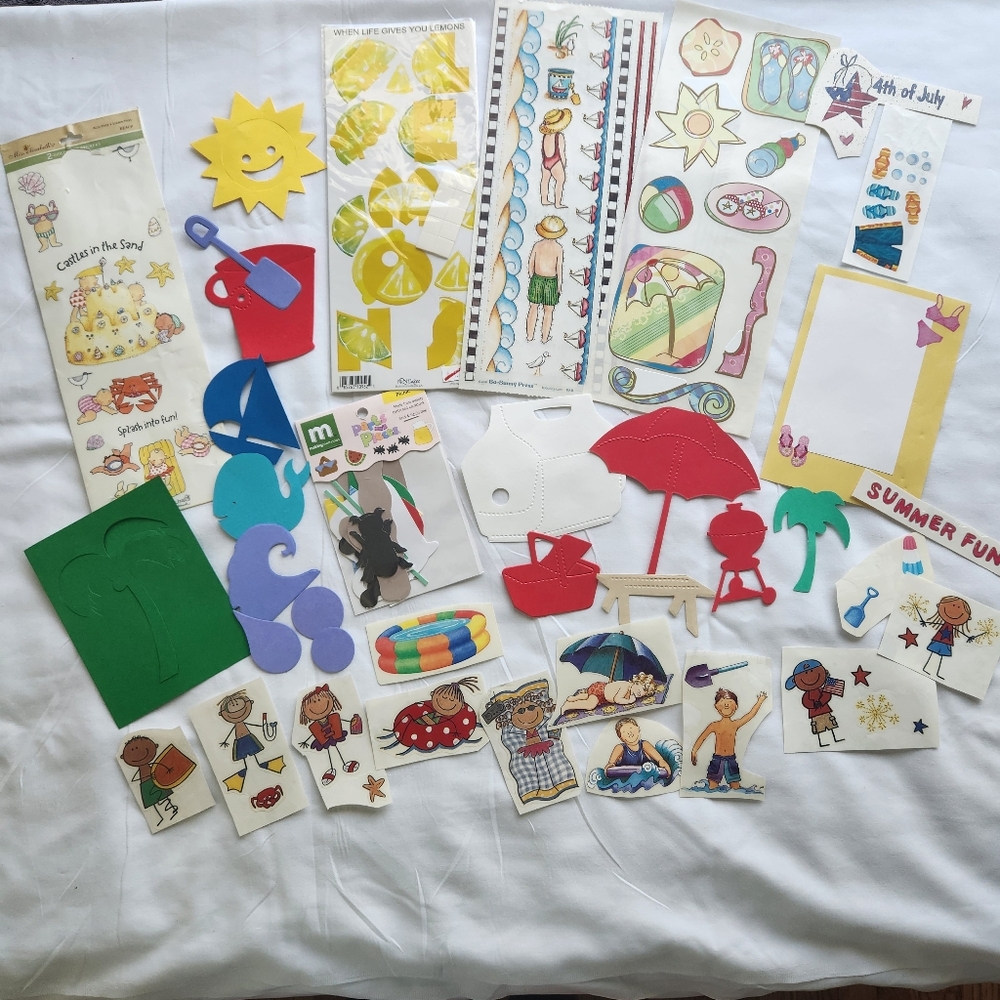 Scrapbook Stickers & diecuts summer picnic theme